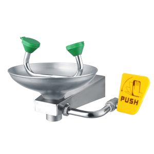 Wall-mounted eyewash station