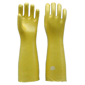 Long yellow dip gloves-907
